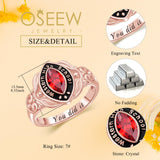 Oseew 2027 High School Senior Class Ring for Women (Rose Gold)