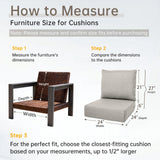 Belord Luxury 6" Thick Outdoor Cushion 5 Set - 24 x24 Inch 28D Sponge Filling Fade-Resistant Chair Cushion