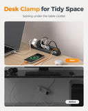 TESSAN Desk Clamp Power Strip 6 Ft with 2100J Surge Protector, Black
