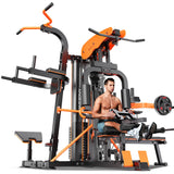 XGSW Multi-Function Home Gym Workout Station, Featuring a Pulley System, arm Trainer, and Leg Trainer for Full-Body Workouts. (L03-3【154LBS】 Fitness Station+Cast lron 220LBS)