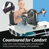 Exerpeutic 2000M Motorized Under Desk Exercise Bike - Electric Legs and Arms Pedal Exerciser - Fitness Equipment for Home Use - Remote Work Office Accessory - Black Exerpeutic