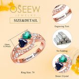 Oseew Gold mothers ring 18K gold Gold family rings for women Mom and daughter Rings (Rose Gold)