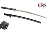 Empire Wheel Wakizashi, Folded 1045 Damascus Hand Forged Full Tang Sword