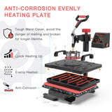 Heat Press Machine 5 in 1 Combo Heat Press 12 x 15 Inch Heat Transfer Machine 360-Degree Swing Away Digital Shirt Printing