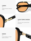 SOJOS Big Trendy Polarized Aviator Sunglasses for Women Men, 80s 90s Retro Square Aviators Sun Glasses SJ2672, Black/Light Yellow Tint