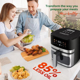 MIRASTON 5.8QT Digital Air Fryer with Viewable Window, Adjust Temp & Timer, Air Frying, Reheat, Easy for Frozen Food, Snacks, Dinner