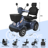 MobiCyc 32 Miles Heavy-Duty 4-Wheel Mobility Scooter for Seniors &Adults