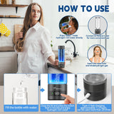 Hydrogen Water Bottle Generator – Portable Hydrogen Water Machine, Up to 6000 PPB | SPE/PEM Certified H₂ Tech | Hydrogen-Rich Water for Energy & Hydration | Healthy Gift for Family & Friends (Gold)