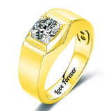 Oseew Mens Round Cut Moissanite Rings （(D Color VVS1 Clarity) mens moissanite ring gold Gold Moissanite Engagement Rings for Men