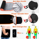 KingPavonini Waist Trainer Stomach Wraps Sweat Belt Waist Trimmer for Men Women Black