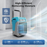 ALORAIR LGR Commercial Dehumidifier with Pump & Drain Hose, Portable Industrial Dehumidifiers with Wheels for Water Damage Restore, Basement, Garage, 5 Years Warranty