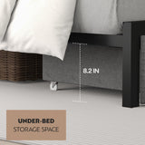CIKUNASI Queen Size Bed Frame with Headboard and Storage, Drawers Platform Bed Frame with Storage Chargin Station LED Light Bedframe, Heavy Duty, No Box Spring Needed