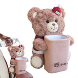 Car Trash Bin 2-in-1 Bear Organizer Cute Decor
