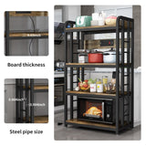 SIREDEEP Bakers Rack with Power Outlet ，4-Tier Kitchen Baker's Rack,Microwave Stand with Storage Suitable for Kitchen, Living Room, Dinning Room，Coffee Bar(Rustic Brown)
