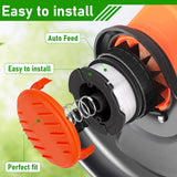 AF-100 Weed Eater Spool 6+2 Pack 30ft 0.065'' Line String Trimmer Replacement Spool for Black+Decker AF+100 String Trimmers, (6 Replacement Spool, 2 Trimmer Cap, 2 Pack Spring)