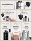 CIRCLE JOY Manual Coffee Grinder with 40 External Adjustable Settings and Ceramic Conical Burr, Portable Stainless Steel Hand Coffee Grinder for Camping, Travel and Espresso