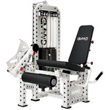 GMWD Leg Extension and Curl Machine with 255LB Weight Stack, Adjustable Seated Leg Extension and Lying Leg Curl Machine with 1:2 Ratio, Leg Workout Equipment with Band Pegs, White