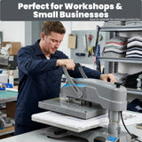 Heat Press Machine, 2KW Professional 90° Swing Away & Slide Out Base, High Pressure Manual Heat Press for T-Shirts, Sublimation
