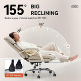 Ergonomic Executive Office Chair with Arms, Reclining High Back PU Leather Comfy Swivel Computer Desk Chairs with Wheels