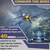 ANBURI RC Plane, F4U Remote Control Airplane, 2.4GHz 3 Channel Fighter with 6 Axis Gyro Stabilizer, Easy to Fly for Adults, Beginners