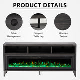 LUXOAK 65" Farmhouse TV Stand with 60" Electric Fireplace for TVs up to 75"