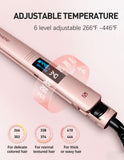 ZM ZHEMEI Hair Straightener, 1 Inch Flat Iron Hair Straightener with LED Display, Professional PTC Ceramic Negative Ion Hair Iron Dual Voltage for Women Hair, Heats up to 446°F, 6 Temps (Rosegold)