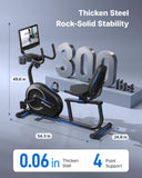 MERACH Recumbent Exercise Bike for Home with 15.6" Display Screen, Smart Bluetooth and Exclusive App Connectivity, Magnetic Stationary Bike for Riders up to 6.3"
