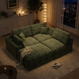 ReeQuo 120" Oversized Modular Sectional Sofa Boneless Couch for Living Room