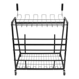 Gelacie 39" x 23" x 37" Floor Dispenser Rack – Adjustable Rolling Storage for Rolls Mat Rack Heavy-duty Paper Roll Organizer Stand Black Powder-Coated Steel