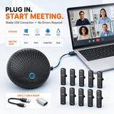 BAIILA Conference Speaker and Microphone | 10 Wireless Mics | 360° Pickup