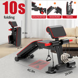 Adjustable Weight Bench,Utility Workout Bench Foldable Incline Decline Benches for Home Gym Full Body Workout,Load 330LBS K KiNGKANG