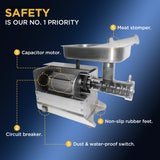 Stainless Steel Electric Meat Grinder, 0.4 HP 300W | Ideal for Commercial and Regular Use Valley Sportsman