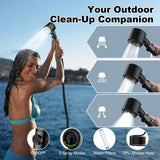 Tadomoe Portable Shower for Camping, 5 Gal/20L Solar Heating Camp Shower Bag with Foot Pump,Outdoor Shower with Portable Shower Head & Sprayer,Travel Gear for Beach,Overlanding,Pet Cleaning (Black)