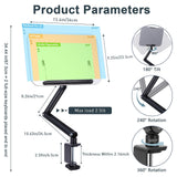 ASIEIT Desk Clamp Book Stand, Aluminum Book Holder Adjustable Height & Angle, Cookbook Stand for Kitchen, Recipe Book Holder with 360° Swivel Base, Book Stand for Reading, Office, Laptop