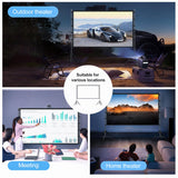 VntB 120 inch Projector Screen with Stand, Portable Outdoor Projection Screen Rear Front Movie Screen with Carry Bag Wrinkle-Free 16:9 4K Washable for Indoor Home Theater, Backyard Movie Night