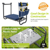 Gardening Stool Kneeler Folding Gardening Bench with Thicker Detachable Kneeling Pad and Tool Store Pouches (Blue)