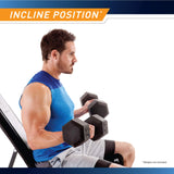 Marcy Exercise Utility Bench for Upright, Incline, Decline, and Flat Exercise SB-261W , Black , 42.00 x 19.00 x 51.00 inches MARCY