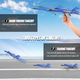 crohorizon RC Planes for Kids,Remote Control Airplanes Toys for Boys Girls,2CH Outdoor Foam RC Glider Fighter Jet for Teen and Adults Hobby Blue