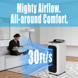 SAYDSI Electric 2-in-1 Cooling Tower Fan & Heater Combo used in Summer and Winter for Bedroom Home Office Large Room with Ice Packs,Water Tank,Timer(White)