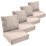 Outdoor Furniture Cushions, 6 inch Thick Seat Cushions for Outdoor Furniture, Waterproof 22x24 Patio Couch Cushions, Replacement Chair/Sofa Cushion, Include 4 Back & 4 Seat Cushion, Thick/Beige