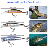 Fishing Lures – 73PCS Fishing Tackle Kit with Tackle Box, Bass Fishing Lures Set for Freshwater Bass & Trout, Crankbaits, Frogs, Soft Plastic Worms, Spinnerbaits, Jigs – Multi-Species Fishing Gear