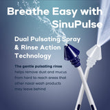 Irrigation System with 30 SinuAir Saline Packets, Pulsating Nasal Congestion Health Solutions