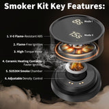 Electric Whiskey Smoker Kit with Lights: Cocktail Infuser with 6 Wood Chips for Whiskey Bourbon Lovers - Old Fashioned Drink Smoker Kits