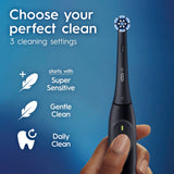 Oral-B Rechargeable Electric Toothbrush, iO2, 3 Cleaning Modes, Automatic Pressure Sensor to Protect Gums, Dark Blue