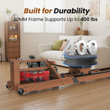 Water Rowing Machine for Home Use- Rower Machine 400LBS Weight Capacity with Dedicated Monitor & Comfortable Seat, Bluetooth APP (Upgrade rowering Machine)