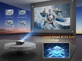 GooDee 4K Smart Projector with 5G WiFi and Bluetooth, Built-in Streaming Apps, Dolby Audio 400" Outdoor Movie Projector for Home Theater, Compatible with TV Stick, iOS, Android