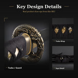 Dragon Wakizashi, 1045 Damascus Steel Hand Forged Full Tang Sword