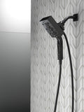 Delta Faucet 4-Spray Touch-Clean H2Okinetic In2ition 2-in-1 Dual Hand Held Shower Head with Hose and Magnetic Docking, Matte Black 58473-BL