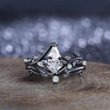 Oseew Kite Cut Moissanite ring Moissanite engagement ring set Moissanite rings for women(Moissanite)