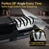 Electric Knife Sharpener for Kitchen – Professional 3-Stage 100% Diamond System with 20° Precision Angle, Fast Sharpening to Restore & Polish Chef Knives (Silver)